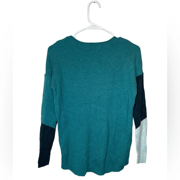 Smartwool Color Block Sweater Size Medium Blue/Green Ribbed Merino Wool Blend - Picture 4 of 9